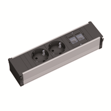 Bachmann CONI Steckdoseneinheit kurz 2x Schutzkontakt 2x CAT5e 333.1008