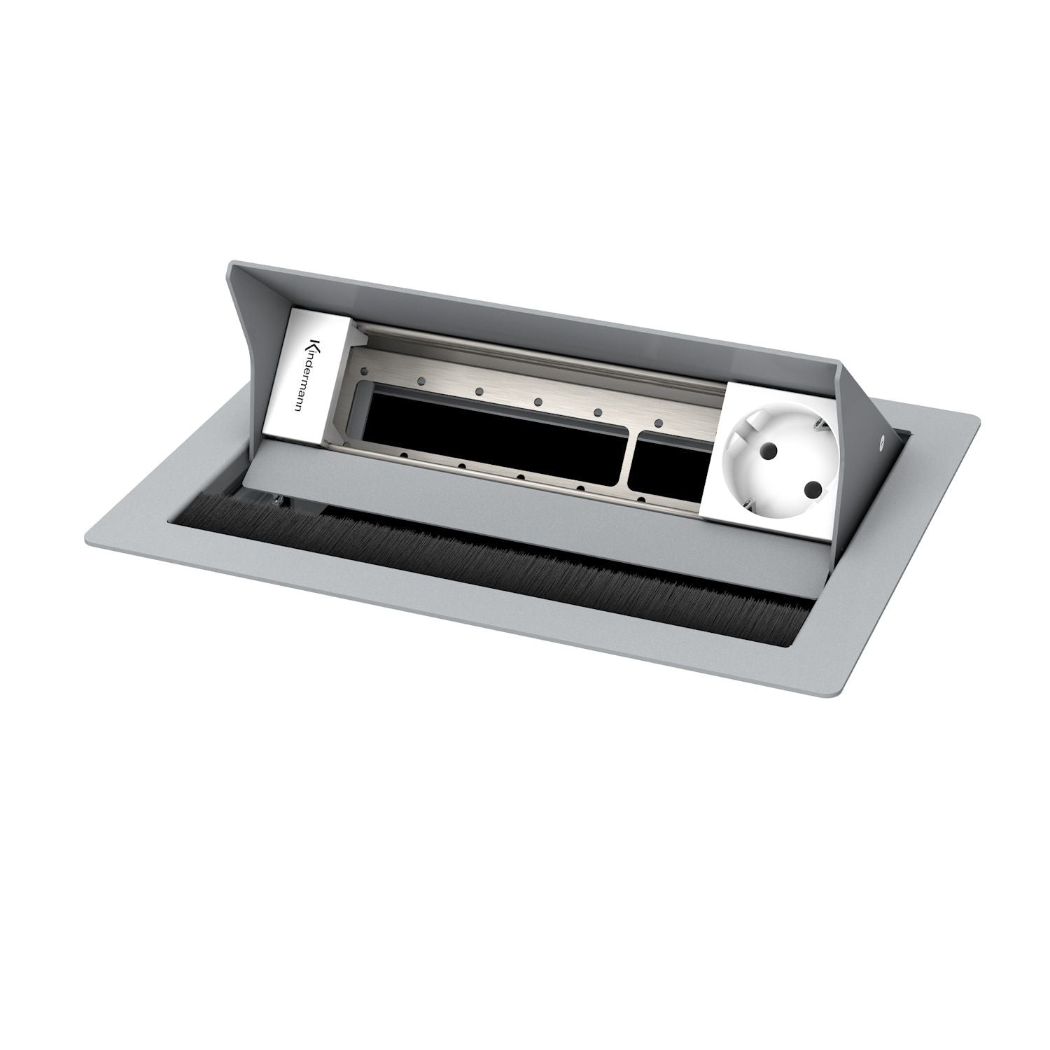 Kindermann CablePort standard² 4-fach Tischeinbaugehäuse, 1x Strom 3x Leerfelder 7492000071