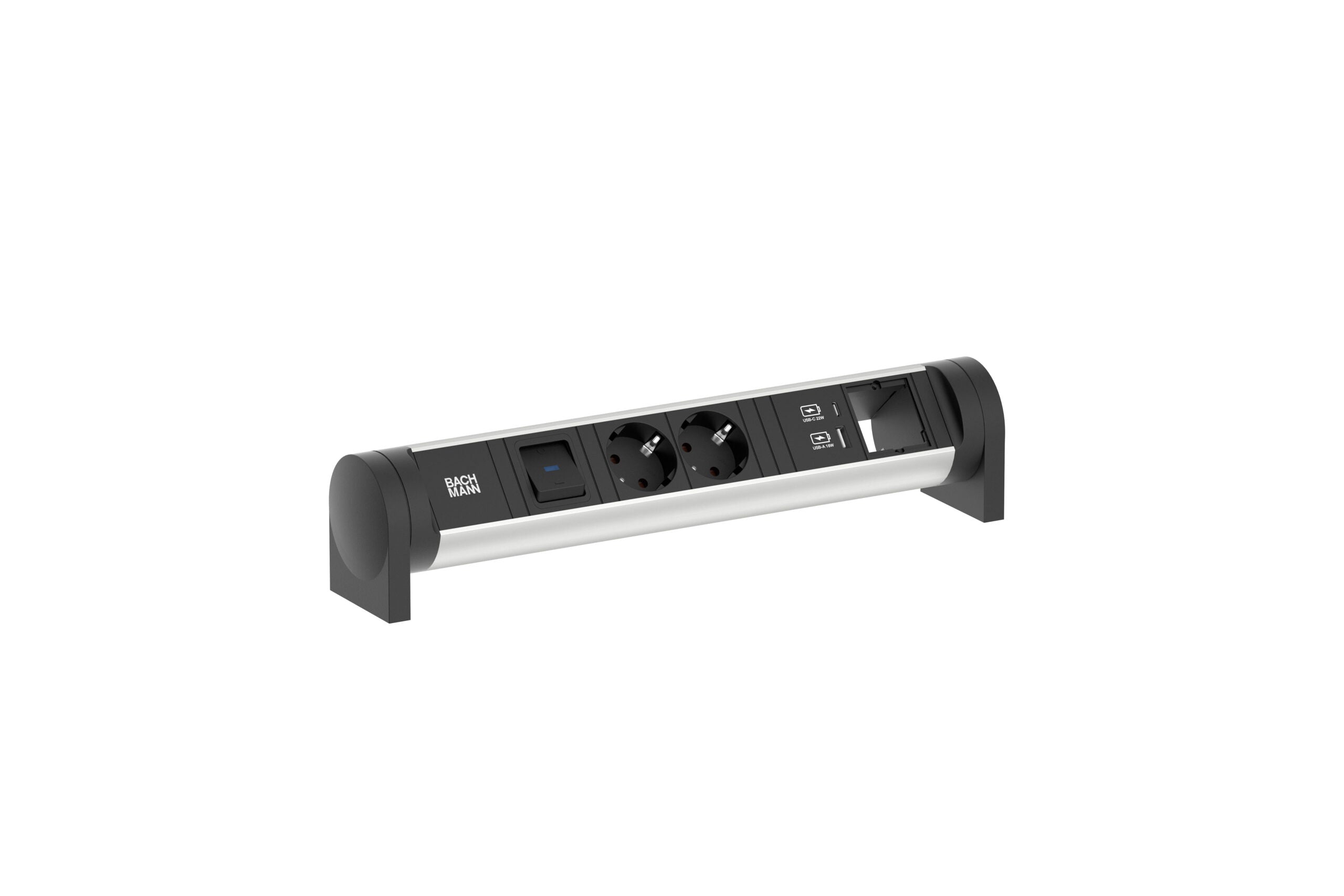 Bachmann Cycle Desk 2x Strom 1x Schalter 1x Custom 1x USB A/C 22 W 708.003