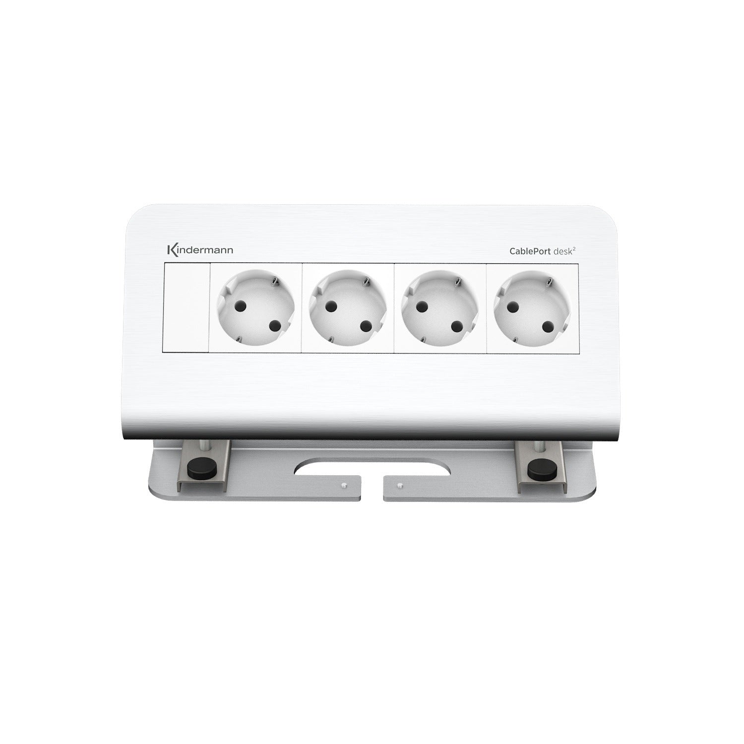 Kindermann CablePort desk² Tischanschlussfeld 4-fach 4x Strom Alu 7430000054