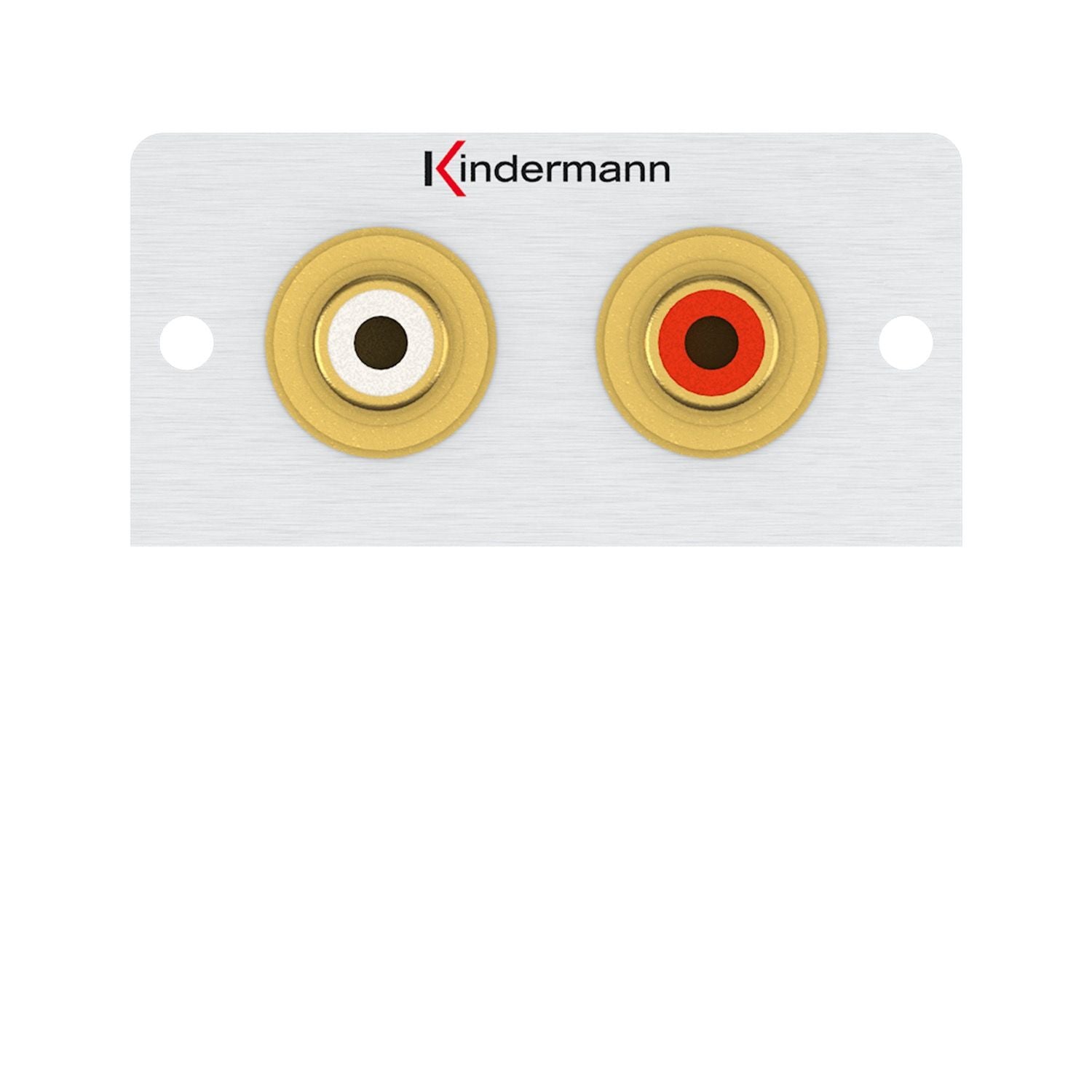 Kindermann Konnect 50 alu Anschlussblende - Audio L/R Halbblende Aluminium 7444000510