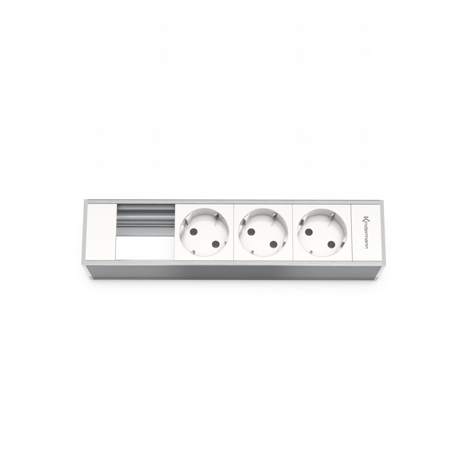 Kindermann Modulträger CablePort flex 4-fach, 3x Strom 1x Leer Aluminium 7449000203