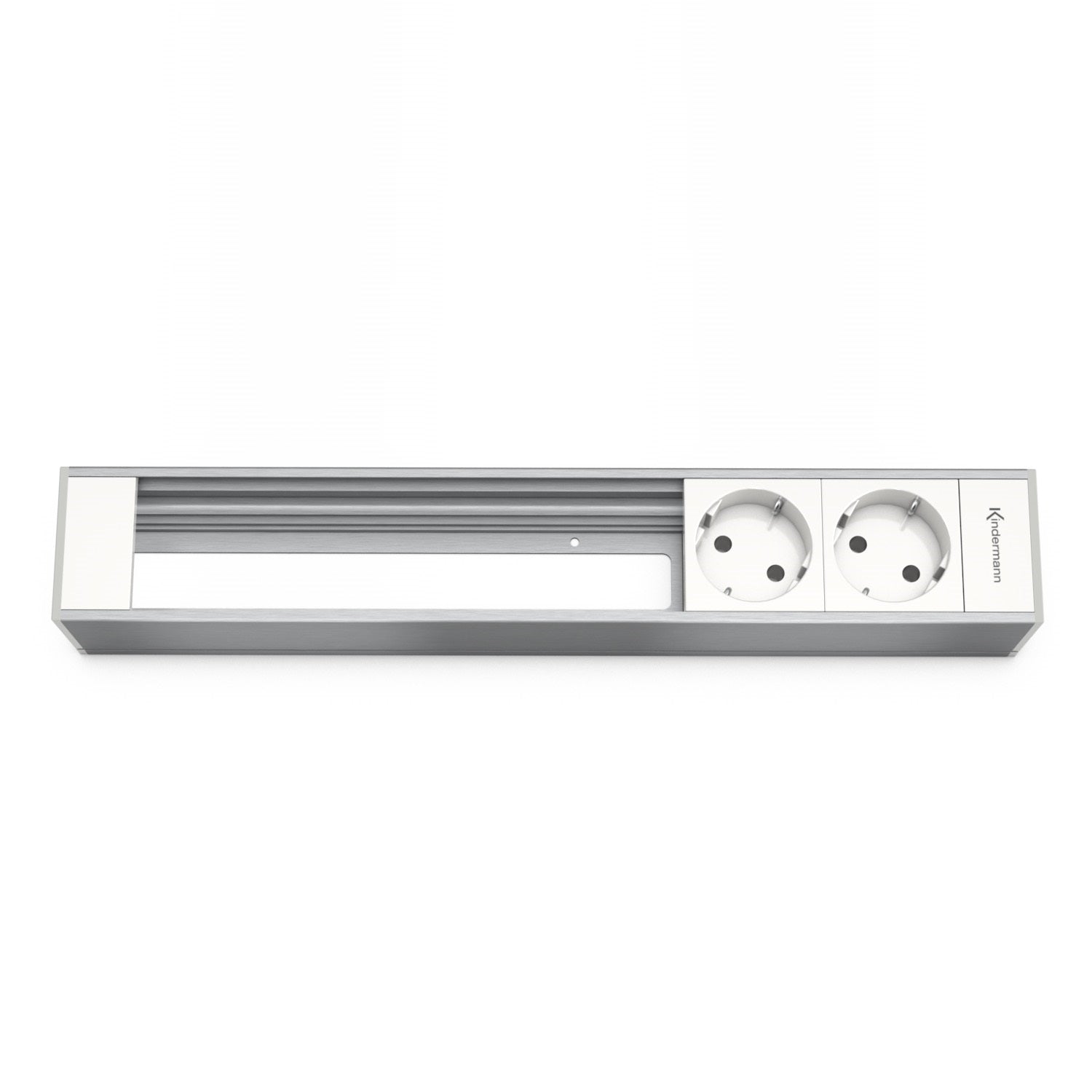 Kindermann Modulträger CablePort flex 6-fach, 2x Strom 4x Leer Aluminium 7449000302