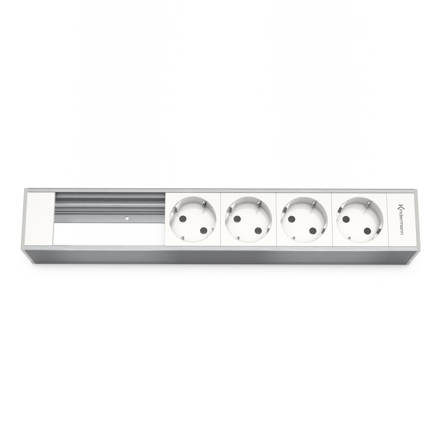 Kindermann Modulträger CablePort flex 6-fach, 4x Strom 2x Leer Aluminium 7449000304