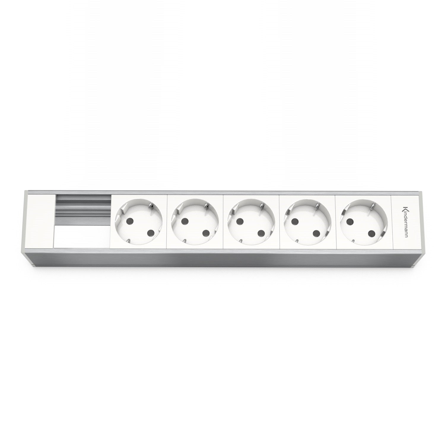 Kindermann Modulträger CablePort flex 6-fach, 5x Strom 1x Leer Aluminium 7449000305
