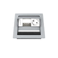 Kindermann CablePort standard² 2-fach Tischeinbaugehäuse 1x Strom 1x Leerfeld Edelstahl 7492000031