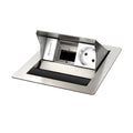 Kindermann CablePort standard² Tischeinbaugehäuse 2-fach, 1x Strom 1x Leerfeld Edelstahl 7492000041
