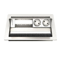 Kindermann CablePort standard² 4-fach Tischeinbaugehäuse 2x Strom 2x Leerfelder Edelstahl 7492000052