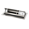 Kindermann CablePort standard² Tischeinbaugehäuse 6-fach, 2x Strom 4x Leerfelder Edelstahl 7492000062