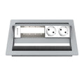 Kindermann CablePort standard² 4-fach Tischeinbaugehäuse Edelstahl 2x Strom 2x Leerfelder 7492000072