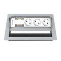 Kindermann CablePort standard² 4-fach Tischeinbaugehäuse, 3x Strom 1x Leerfeld Edelstahl 7492000073