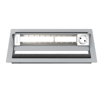 Kindermann CablePort standard² 6-fach Tischeinbaugehäuse, 1x Strom 5x Leerfelder Edelstahl 7492000081