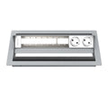 Kindermann CablePort standard² 6-fach Tischeinbaugehäuse, 2x Strom 4x Leerfelder Edelstahl 7492000082