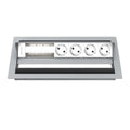 Kindermann CablePort standard² 6-fach Tischeinbaugehäuse 4x Strom 2x Leerfelder Edelstahl 7492000084