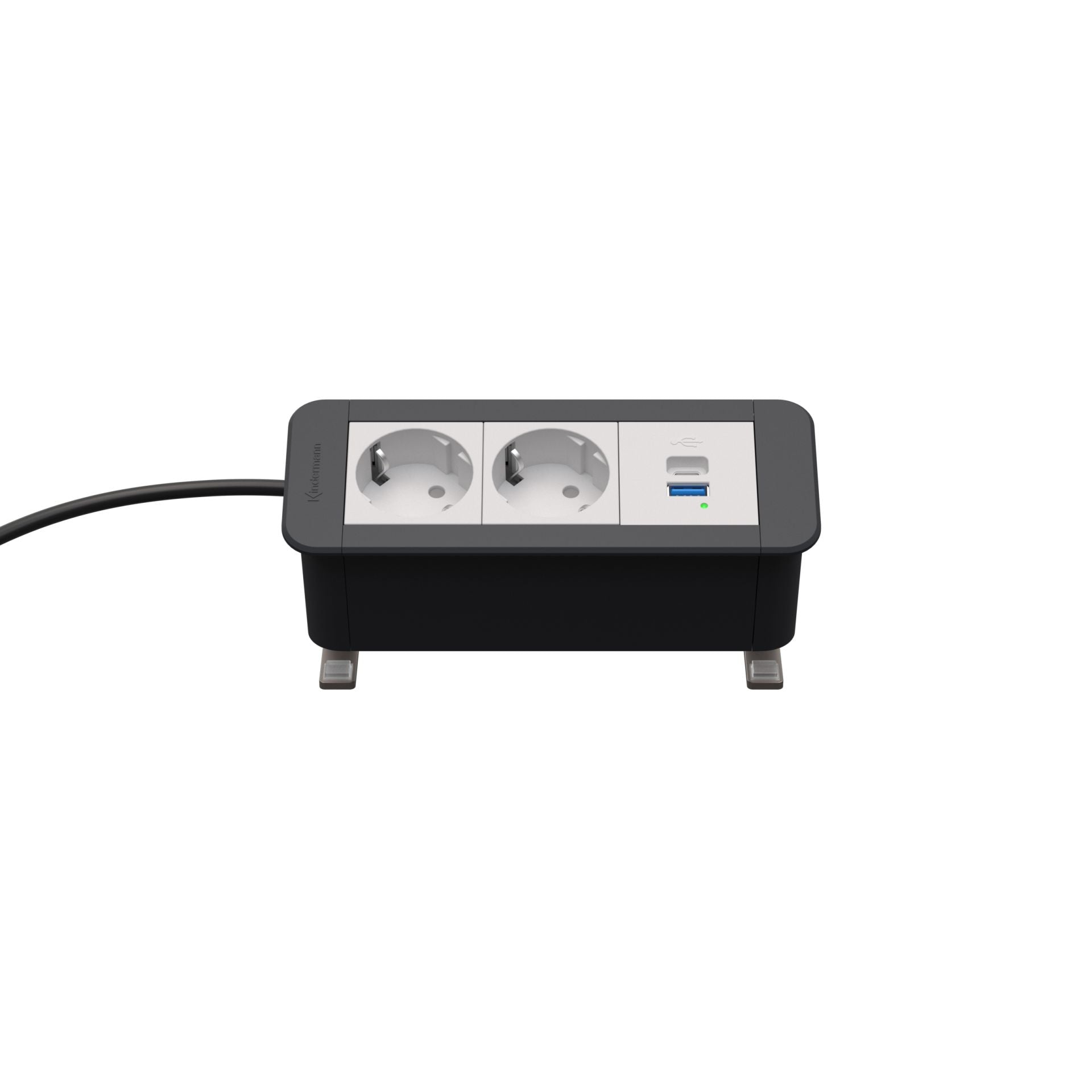 Kindermann CablePort Office desk 3-fach Steckdoseneinheit, 2x Strom 1x USB-Doppelcharger 7550000132