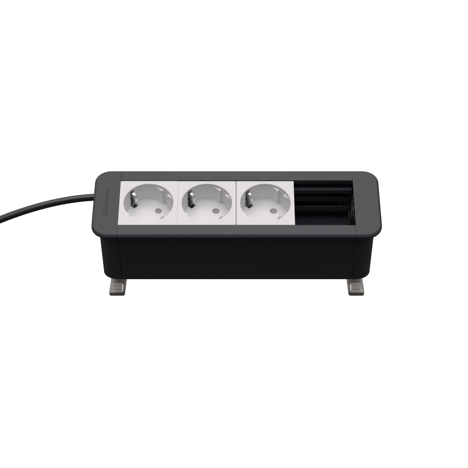 Kindermann CablePort Office desk 4-fach Steckdoseneinheit, 3x Strom, 1x Leerfeld 7550000203