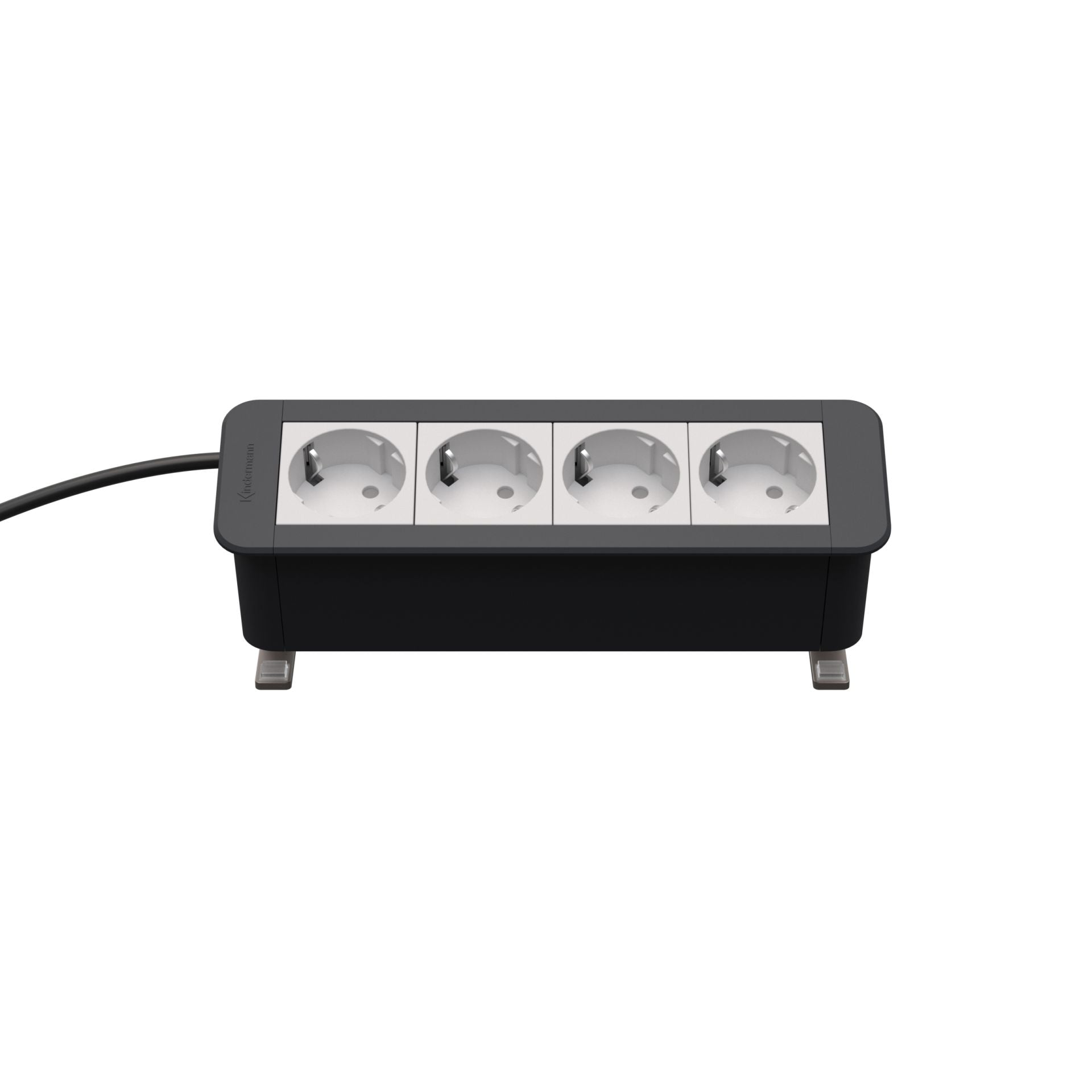 Kindermann CablePort Office desk Tischanschlussfeld 4-fach 4x Strom schiefergrau 7550000204