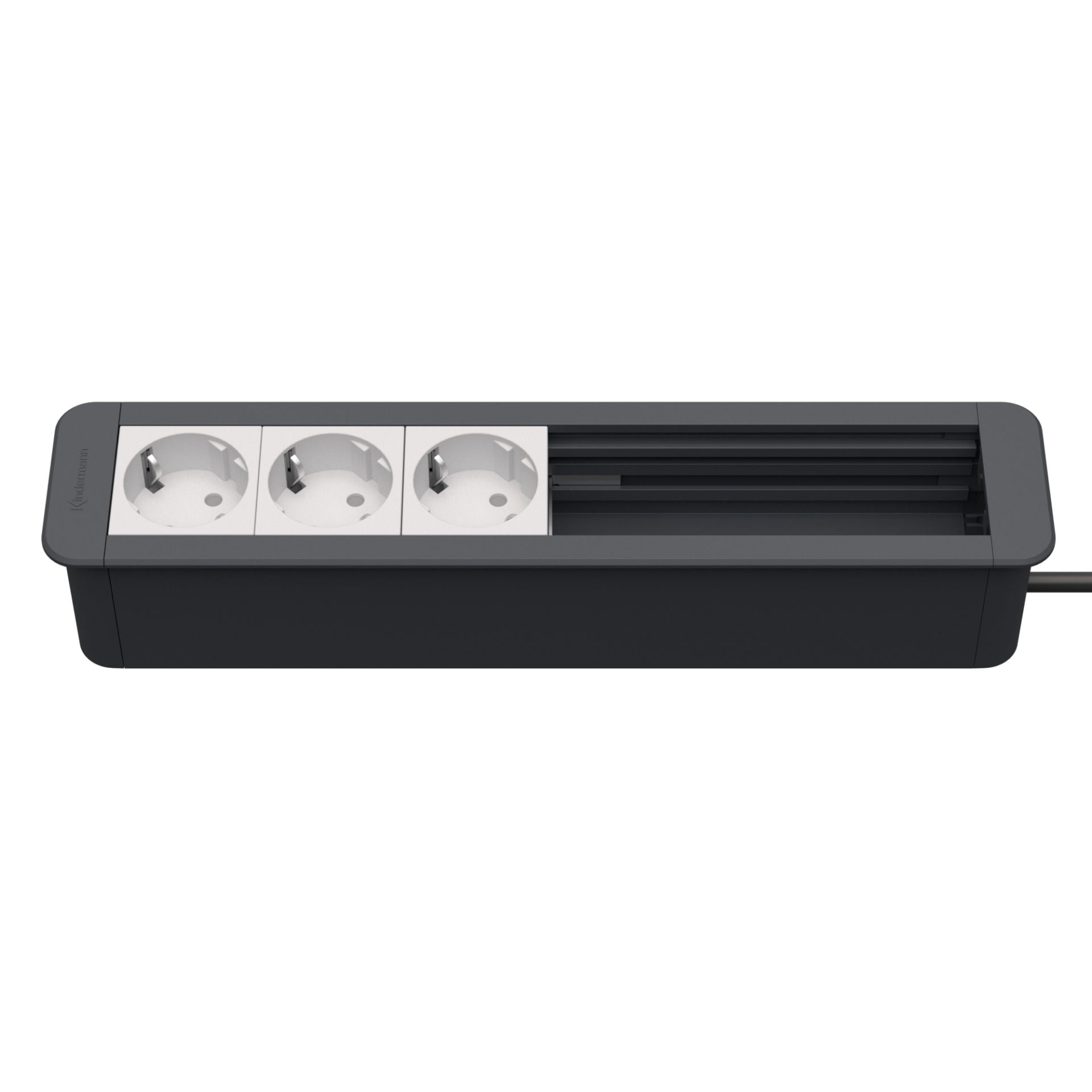 Kindermann CablePort Office frame Steckdoseneinheit 3-fach, 3x Strom 7551000103