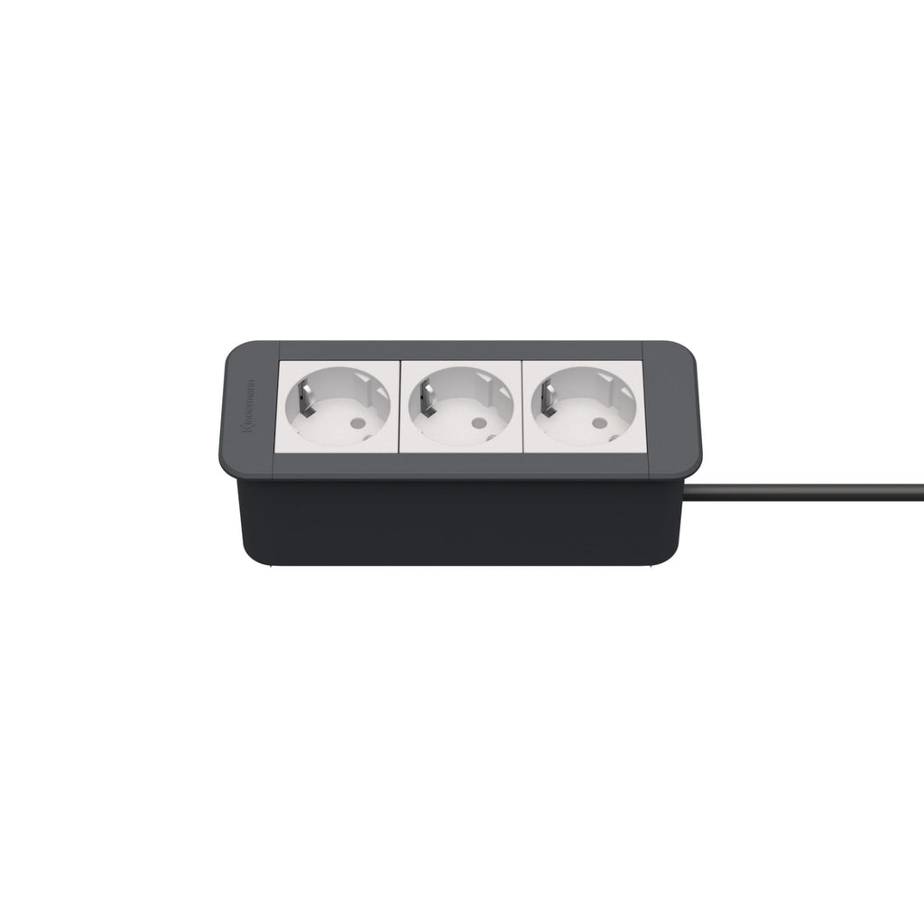 Kindermann CablePort Office frame Steckdoseneinheit 3-fach, 3x Strom 7551000103