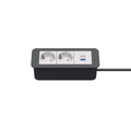 Kindermann CablePort Office frame Steckdoseneinheit 3-fach, 2x Strom, 1x USB A/C schiefergrau 7551000122