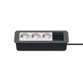 Kindermann CablePort Office frame Steckdoseneinheit 4-fach, 3x Strom, 1x Leerfeld, schiefergrau 7551000203