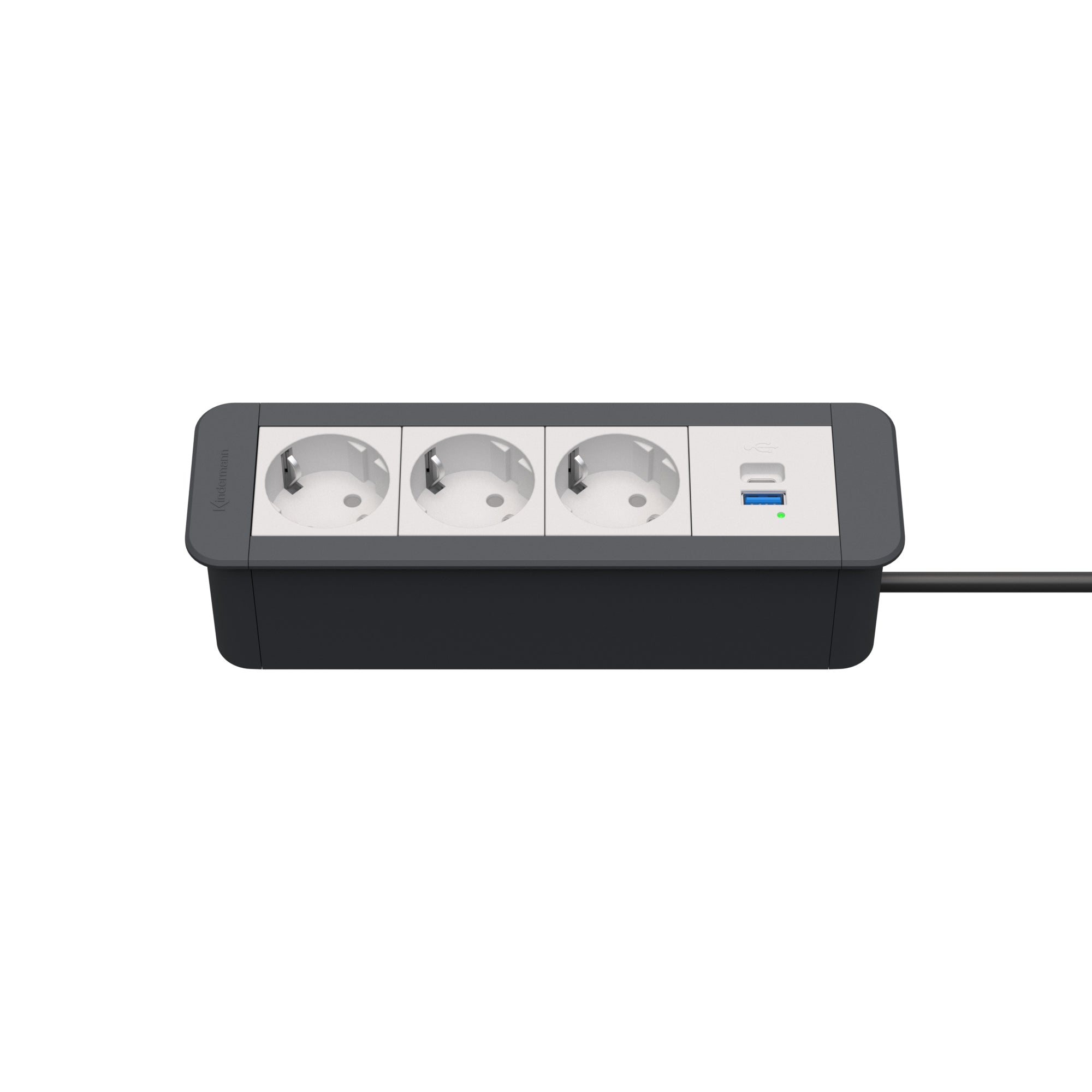 Kindermann CablePort Office frame Steckdoseneinheit 4-fach, 3x Strom 1x USB A/C 7551000223
