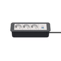 Kindermann CablePort Office frame Steckdoseneinheit 4-fach schiefergrau , 3x Strom 1x USB-Doppelcharger 7551000233