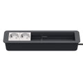 Kindermann CablePort Office frame Steckdoseneinheit 6-fach, 2x Strom 4x Leerfeld schiefergrau 7551000302