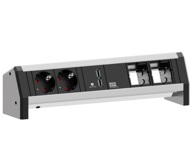Bachmann Steckdoseneinheit DESK 2x Strom 1x USB Charger 2x Custom 902.0183