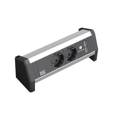 Bachmann Steckdosenleiste DESK 2x Strom 1x USB-Doppelcharger 902.0192