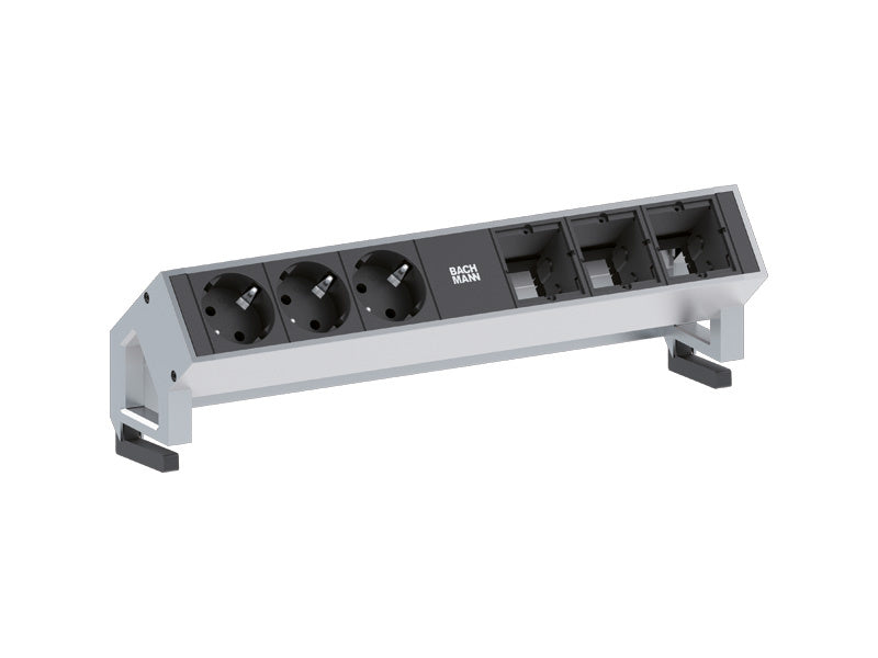 Bachmann DESK2 Steckdoseneinheit 3x Strom 3x Custom weiß 902.202