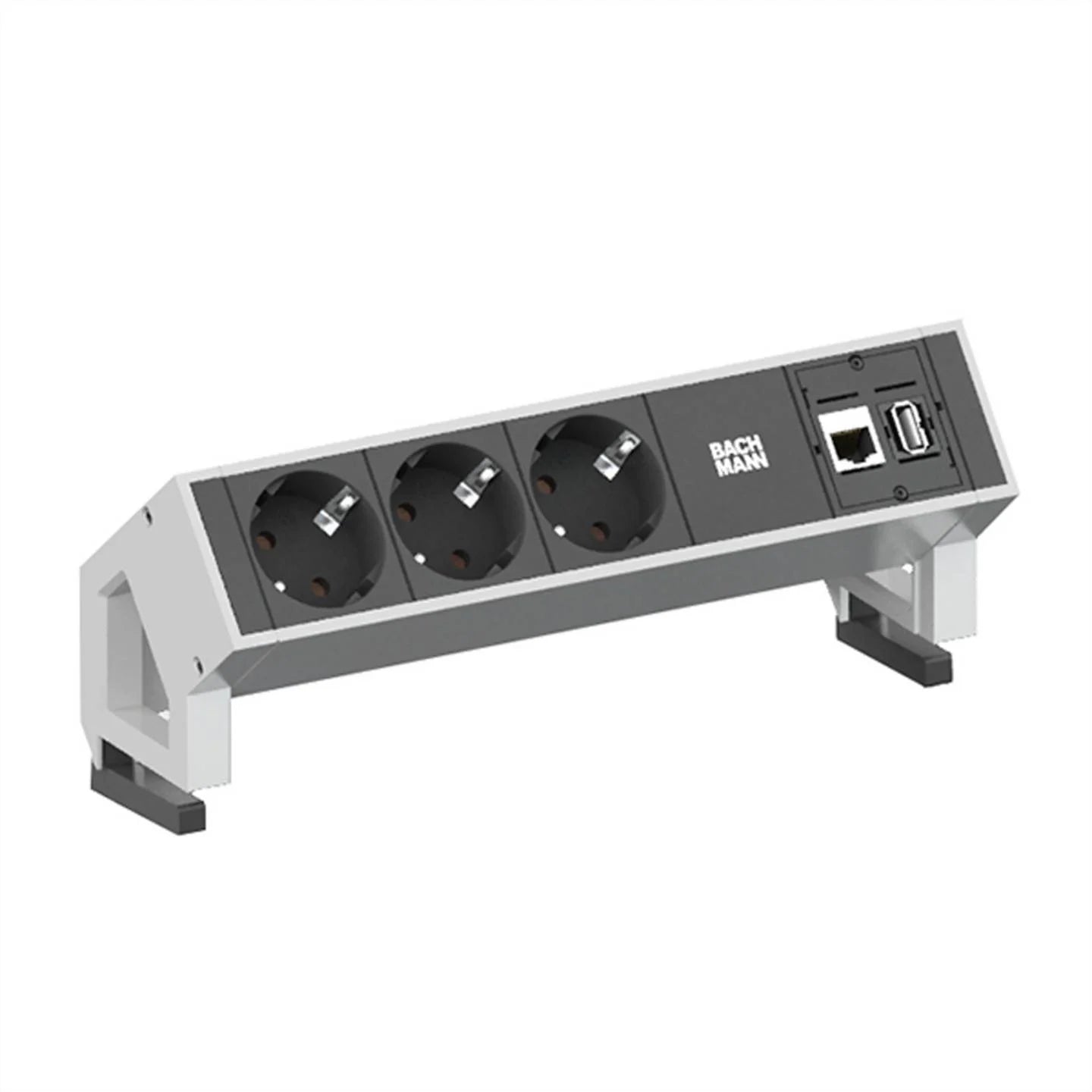 Bachmann DESK2 Steckdoseneinheit 3x Strom 1x CAT6 1x USB weiß 902.301