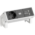 Bachmann Steckdoseneinheit DESK2 1x Strom 1x USB-Doppelcharger in weiß 902.380