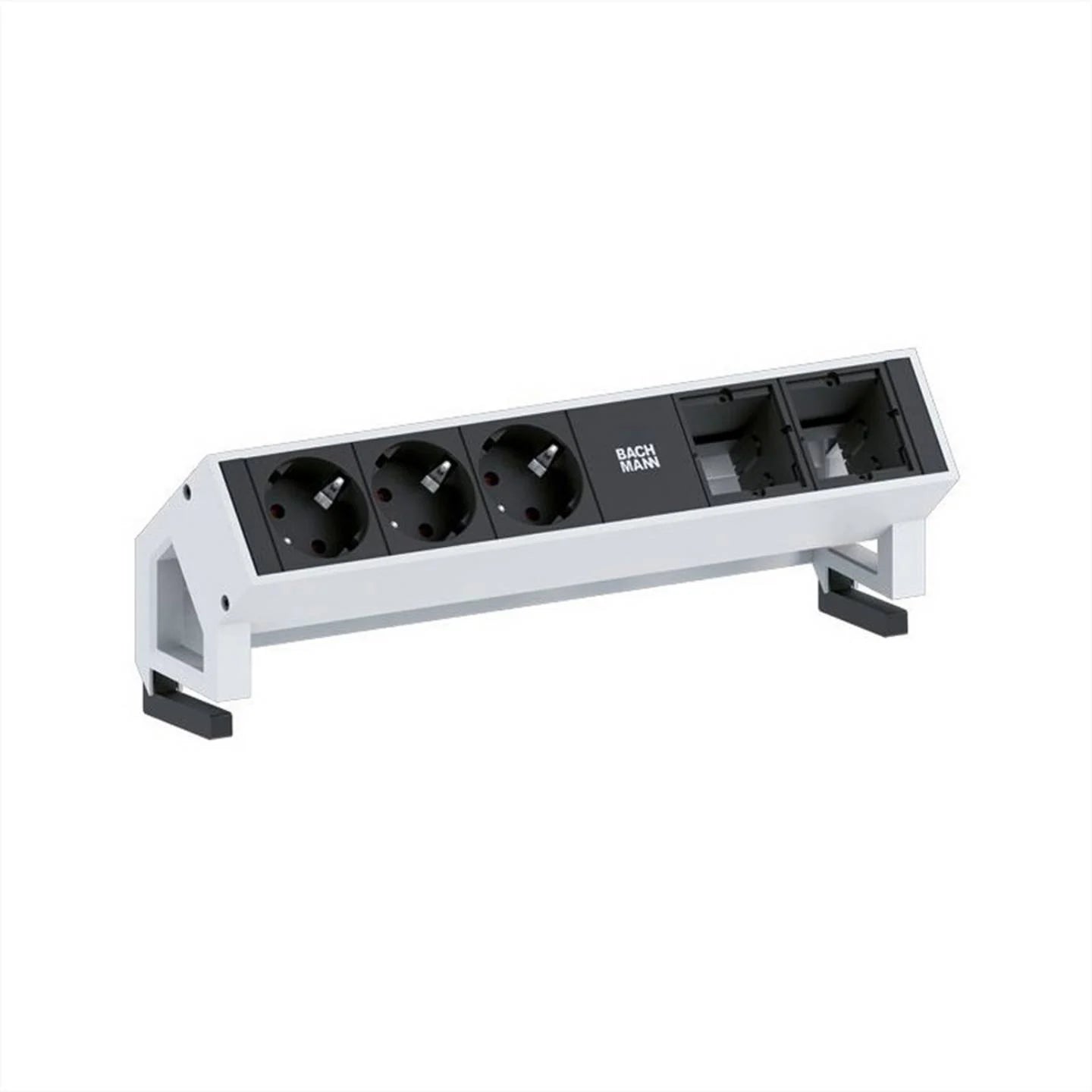 Bachmann DESK2 Steckdosenleiste 3x Strom 2x Custom Inox lackiert 902.401