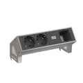 Bachmann DESK2 Steckdoseneinheit 2x Strom 1x Custom Inox lackiert 902.403