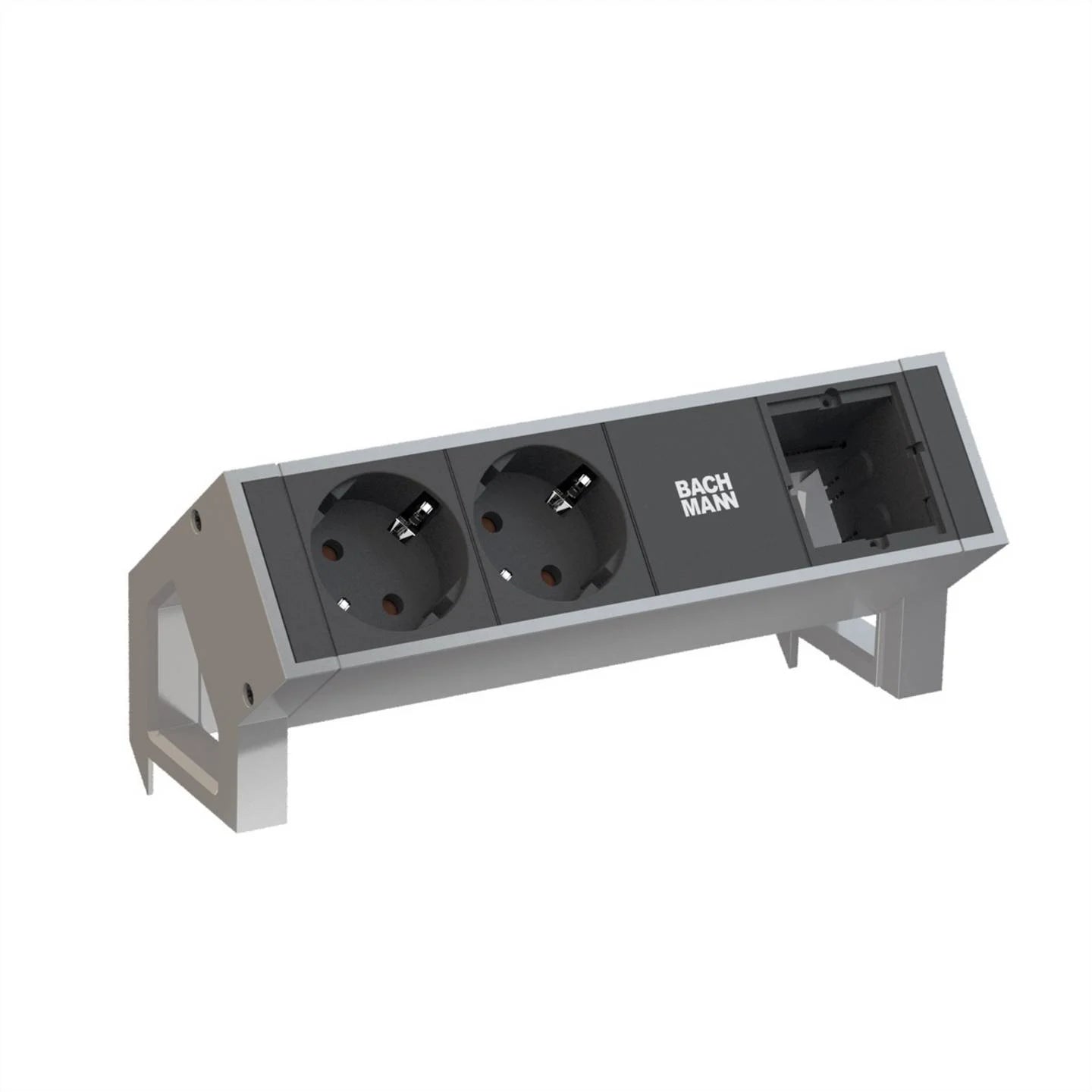 Bachmann DESK2 Steckdoseneinheit 2x Strom 1x Custom Inox lackiert 902.403