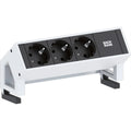 Bachmann DESK2 Steckdoseneinheit 3x Strom Inox lackiert 902.4048