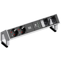 Bachmann Steckdoseneinheit DESK2 2x Strom 1x USB Charger 2x Custom Inox 902.429