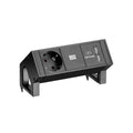 Bachmann Steckdoseneinheit DESK2 1x Strom 1x USB-Doppelcharger schwarz 902.705