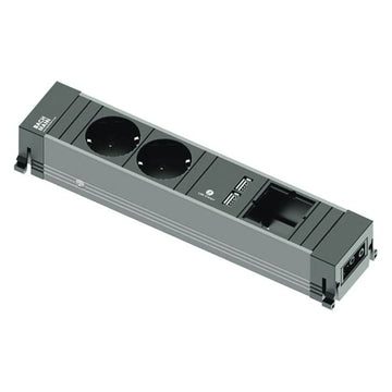 Bachmann Conference / Top Frame Steckdoseneinheit 2x Strom 1x Custom 1x USB 909.0056 B-Ware