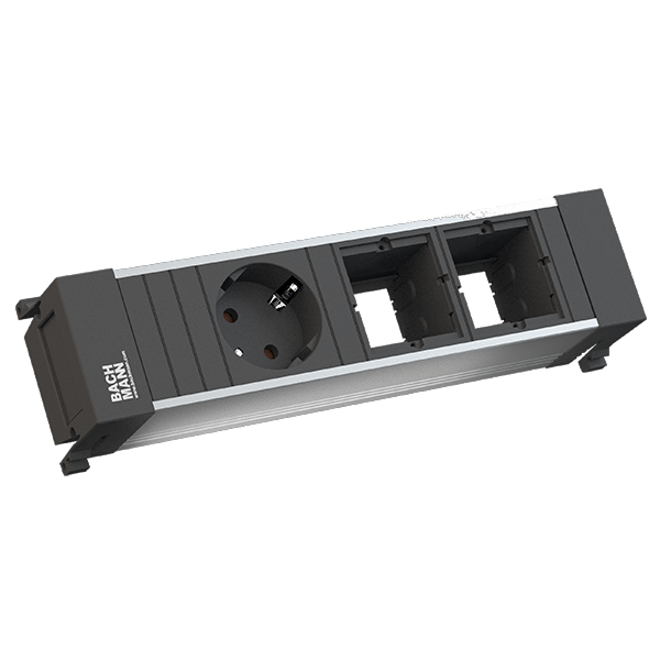 Bachmann Power Frame Steckdoseneinheit 1x Strom 2x Custom Modul 916.001