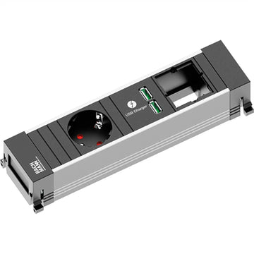 Bachmann Steckdoseneinheit Power Frame 1x Strom 1x USB Doppelcharger 1x Custom 916.0039