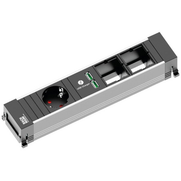 Bachmann Steckdoseneinheit Power Frame 1x Strom 1x USB Doppelcharger 2x Custom 916.0041