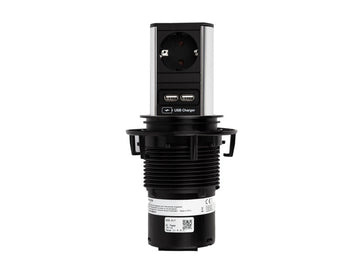 Bachmann ELEVATOR Steckdoseneinheit in Edelstahl-Optik 1x Strom 1x USB-Doppelcharger 928.017