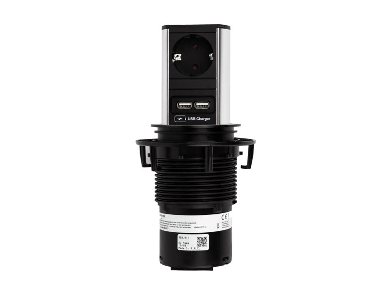Bachmann ELEVATOR Steckdoseneinheit in Edelstahl-Optik 1x Strom 1x USB-Doppelcharger 928.017