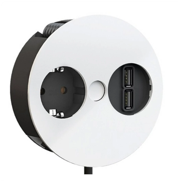Bachmann Steckdoseneinheit Twist 1x Strom, 1x USB Charger weiß matt 931.231