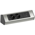 Bachmann CASIA 2 2x Strom 1x USB-Charger A/C Aluminium in Edelstahl-Optik 932.002