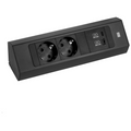 Bachmann CASIA 2 Steckdoseneinheit 2x Strom 1x USB-Doppelcharger A/C schwarz, kurz 932.102