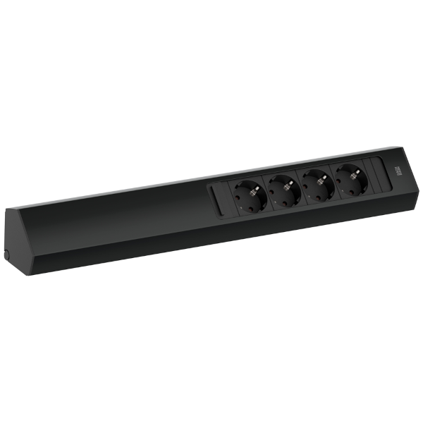 Bachmann CASIA 2 Steckdosenleiste 4x Strom schwarz, lang 932.104