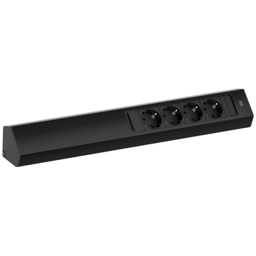 Bachmann CASIA 2 Steckdosenleiste 4x Strom schwarz, lang 932.104